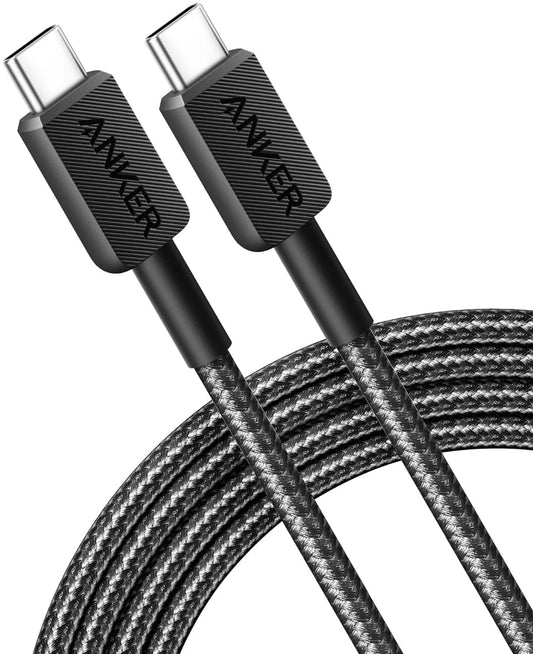 USB-C data- en oplaadkabel - USB-C Anker 322, 60W, 0,9 m, zwart A81F5G11