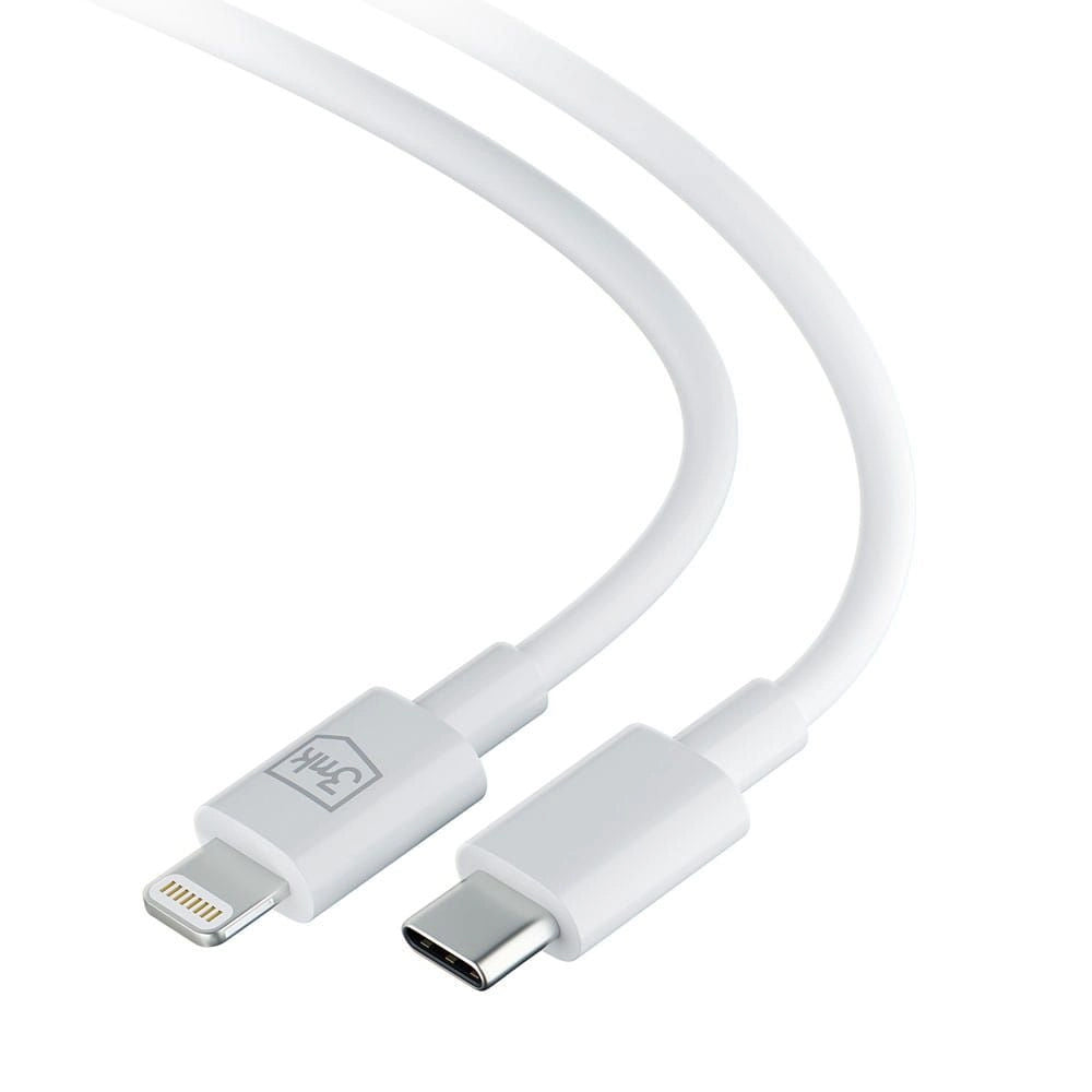 USB-C - Lightning 3MK Hyper Data- en Oplaadkabel, 20W, 1,2m, Wit