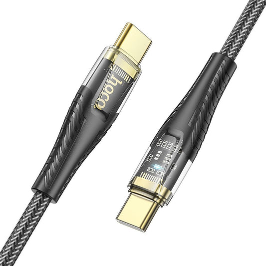 USB-C - USB-C Data- en Oplaadkabel HOCO U121, 60W, 1.2m, Zwart