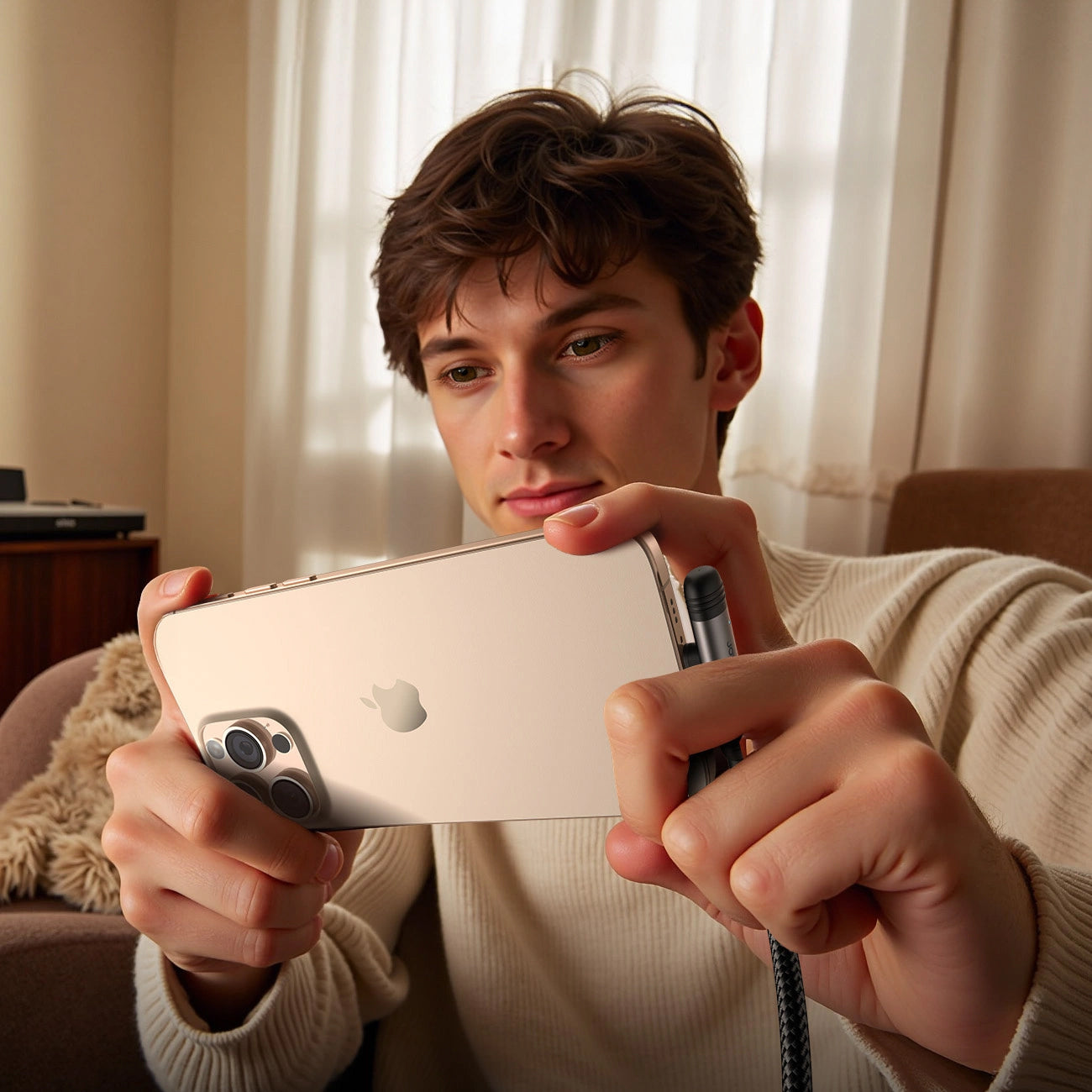 USB-C - Lightning Data- en Oplaadkabel Joyroom S-A56 EnjoyX Angled, 30W, 1.2m, Zwart