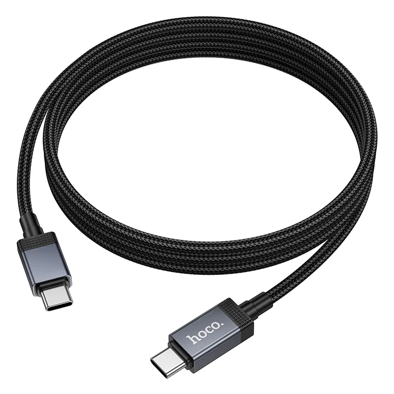 USB-C Data- en Oplaadkabel - USB-C HOCO X118 Display, 60W, 1m, Zwart