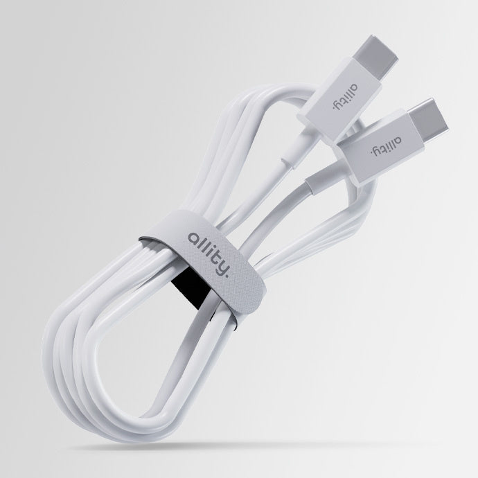 USB-C Data- en Oplaadkabel - USB-C Allity. AUC-03, 100W, 2m, Wit