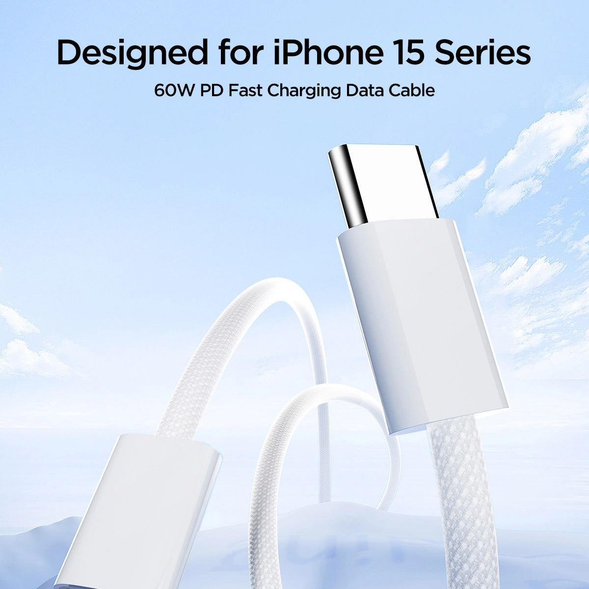 USB-C data- en oplaadkabel - USB-C Joyroom S-A45, 60W, 1m, Wit