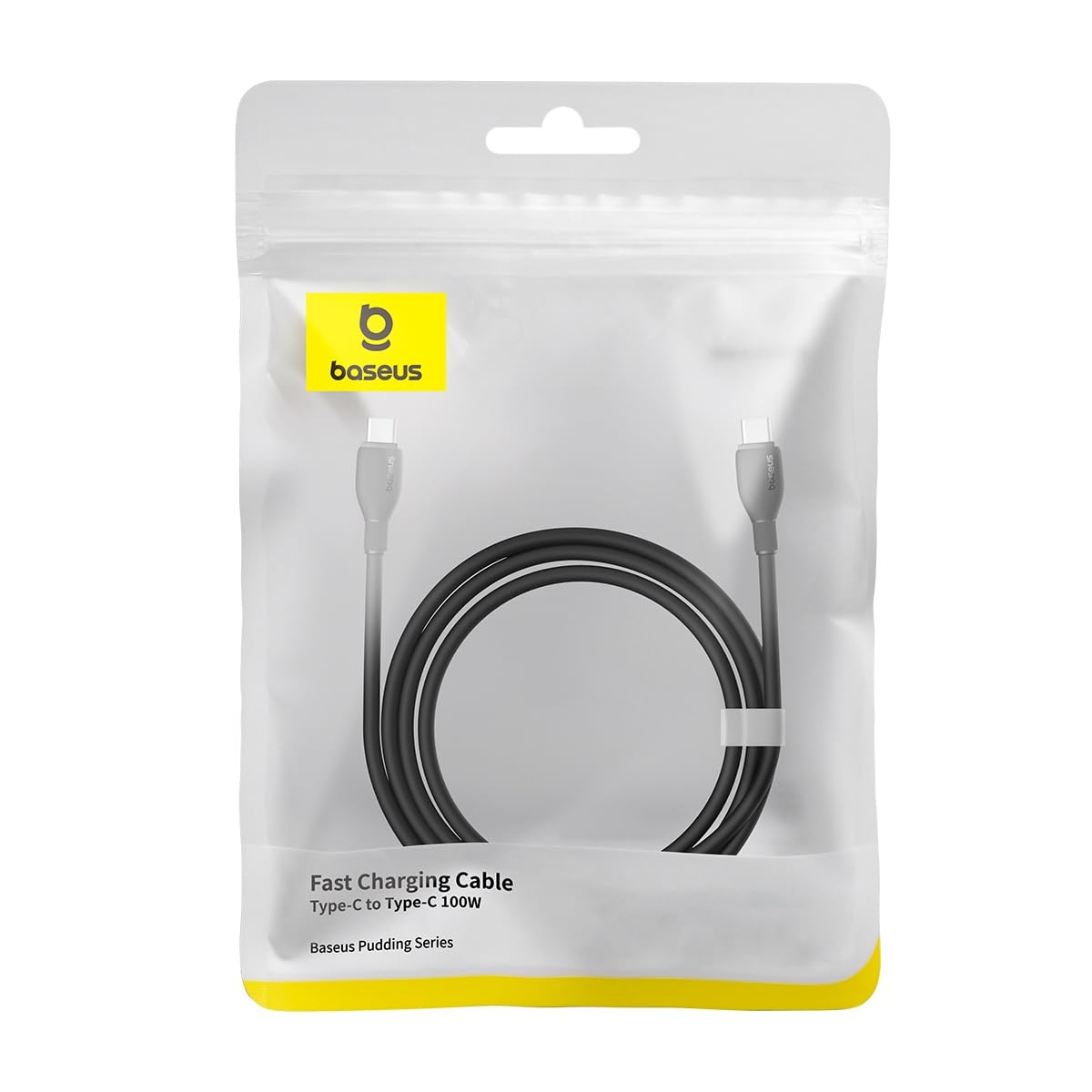 Data- en Oplaadkabel USB-C - USB-C Baseus Pudding, 100W, 1.2m, Zwart P10355702111-00