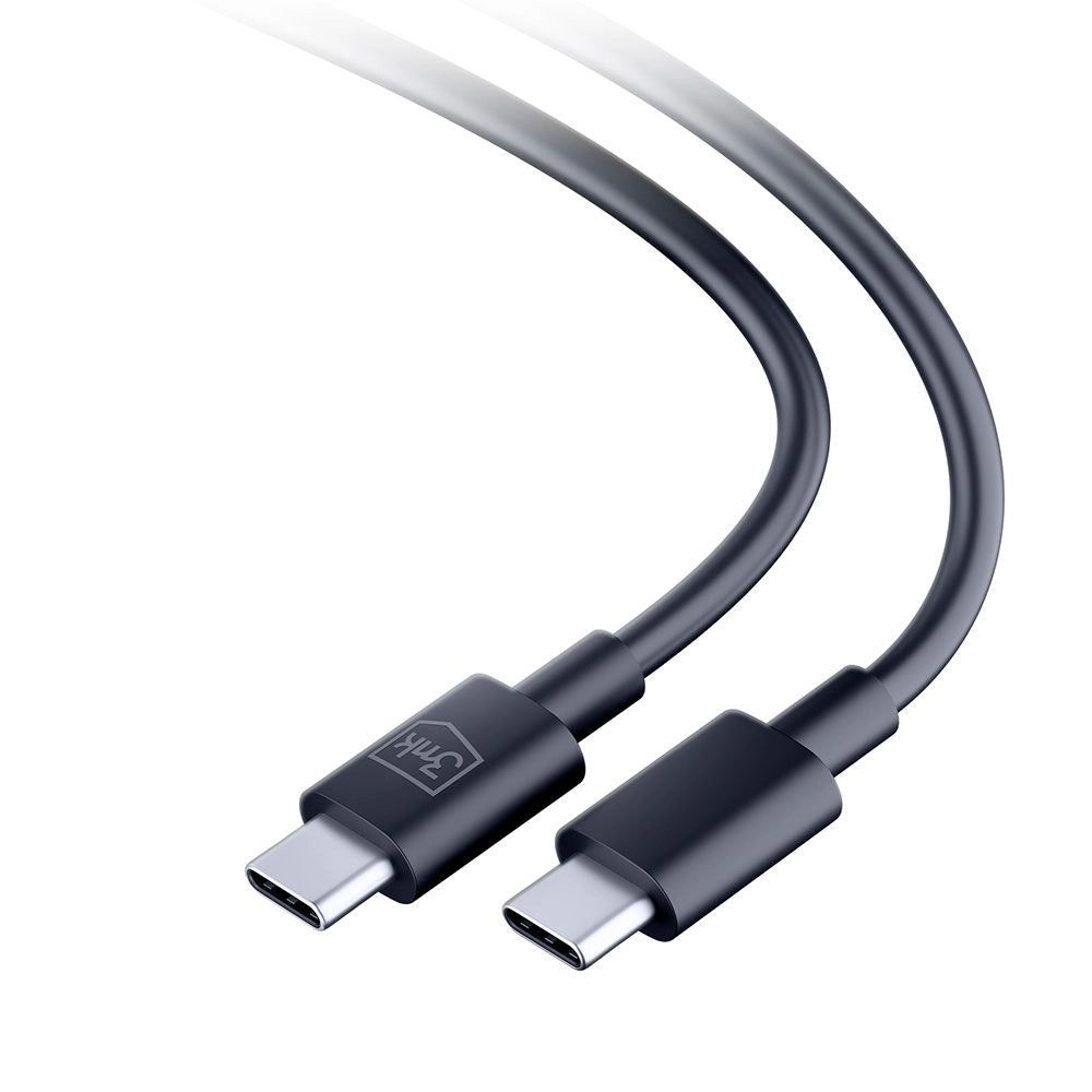 USB-C Data- en Oplaadkabel - USB-C 3MK Hyper, 100W, 1.2m, Zwart