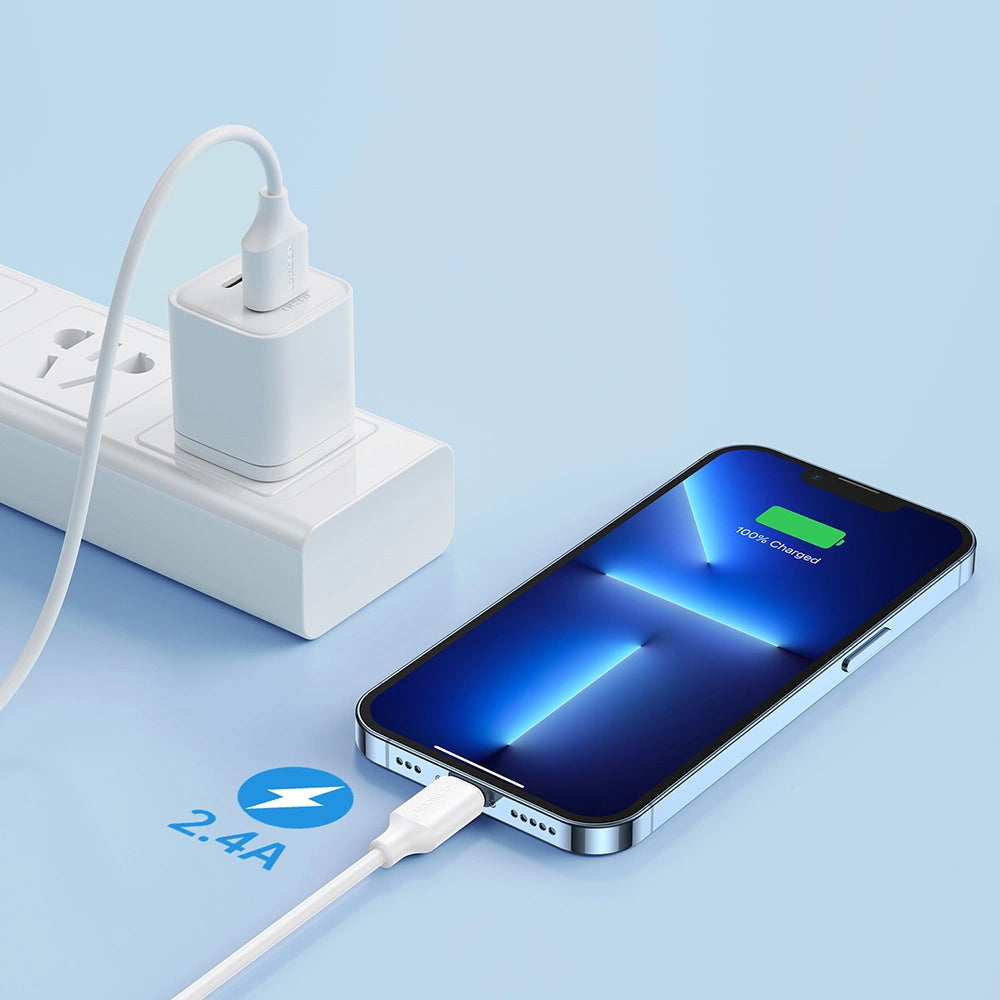 Data- en Oplaadkabel USB-A - Lightning Joyroom S-A9, 18W, 1m, Wit