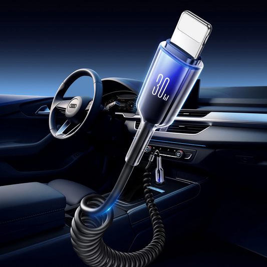 USB-C - Lightning Data- en Oplaadkabel Joyroom S-A43 Crystal, 30W, 1.5m, Zwart