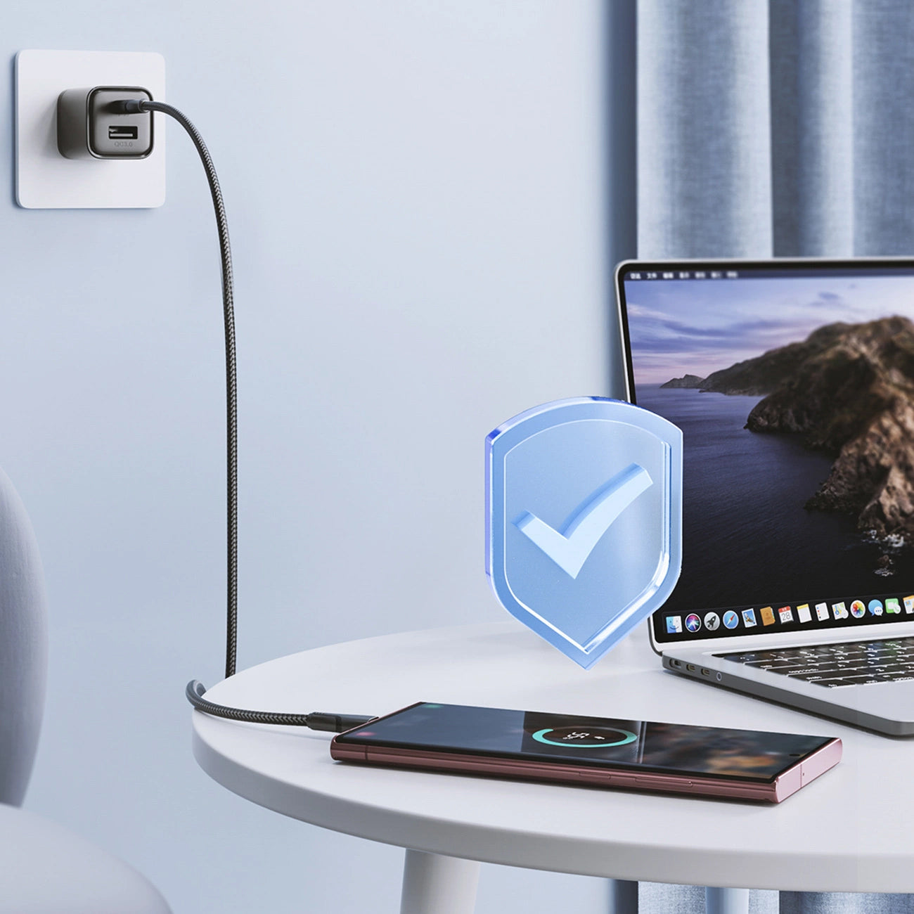 USB-C Data- en Oplaadkabel - USB-C Joyroom S-A11, 60W, 0.25m, Zwart