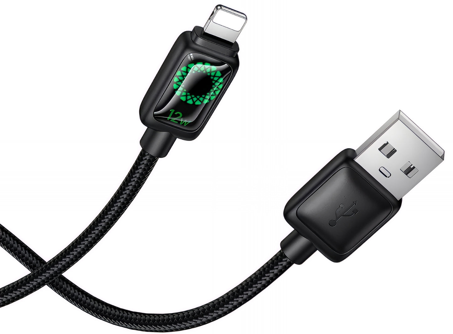 USB-A - Lightning Data- en Oplaadkabel HOCO U146, 12W, 1.2m, Zwart