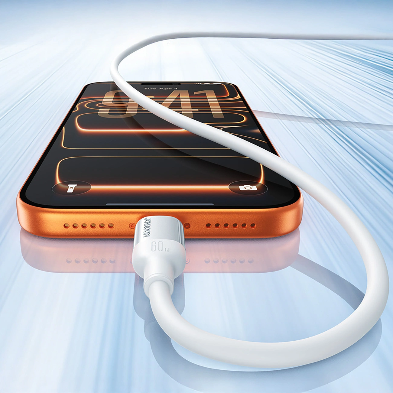 USB-A - USB-C Datakabel en Oplaadkabel Joyroom S-A62 Lively, 18W, 1,2m, Wit