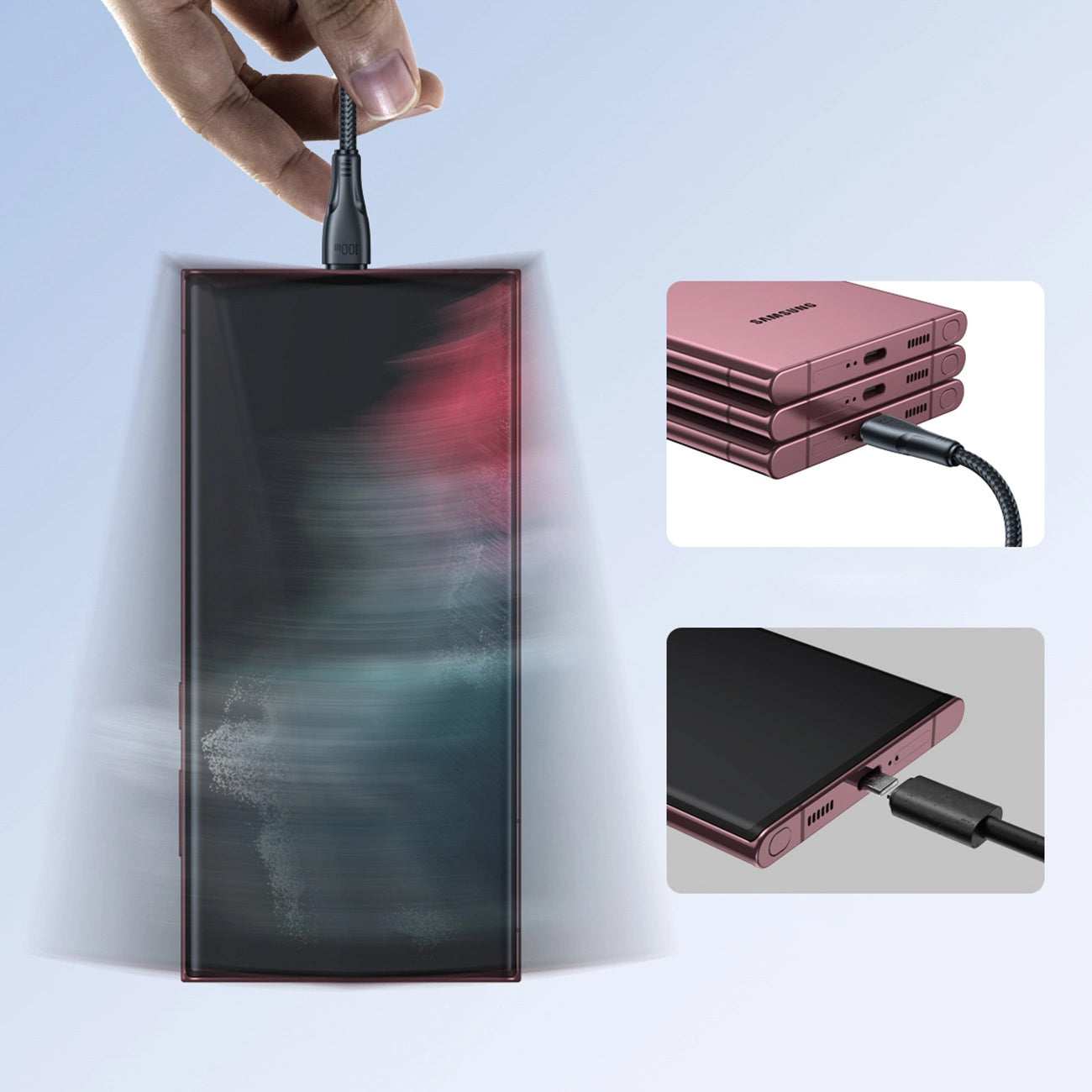 USB-C Data- en Oplaadkabel - USB-C Joyroom S-A11, 60W, 0.25m, Zwart