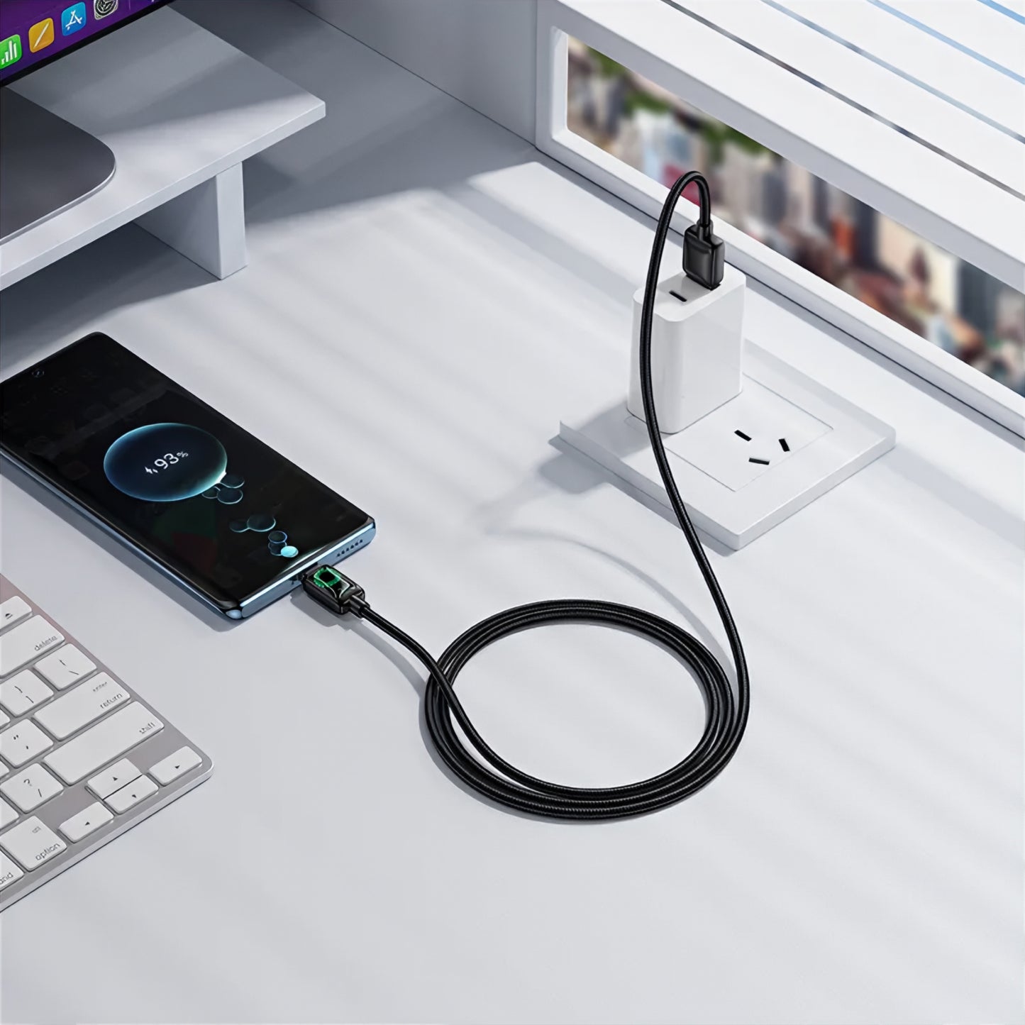 USB-A - USB-C Data- en Oplaadkabel HOCO U146, 36W, 1.2m, Zwart