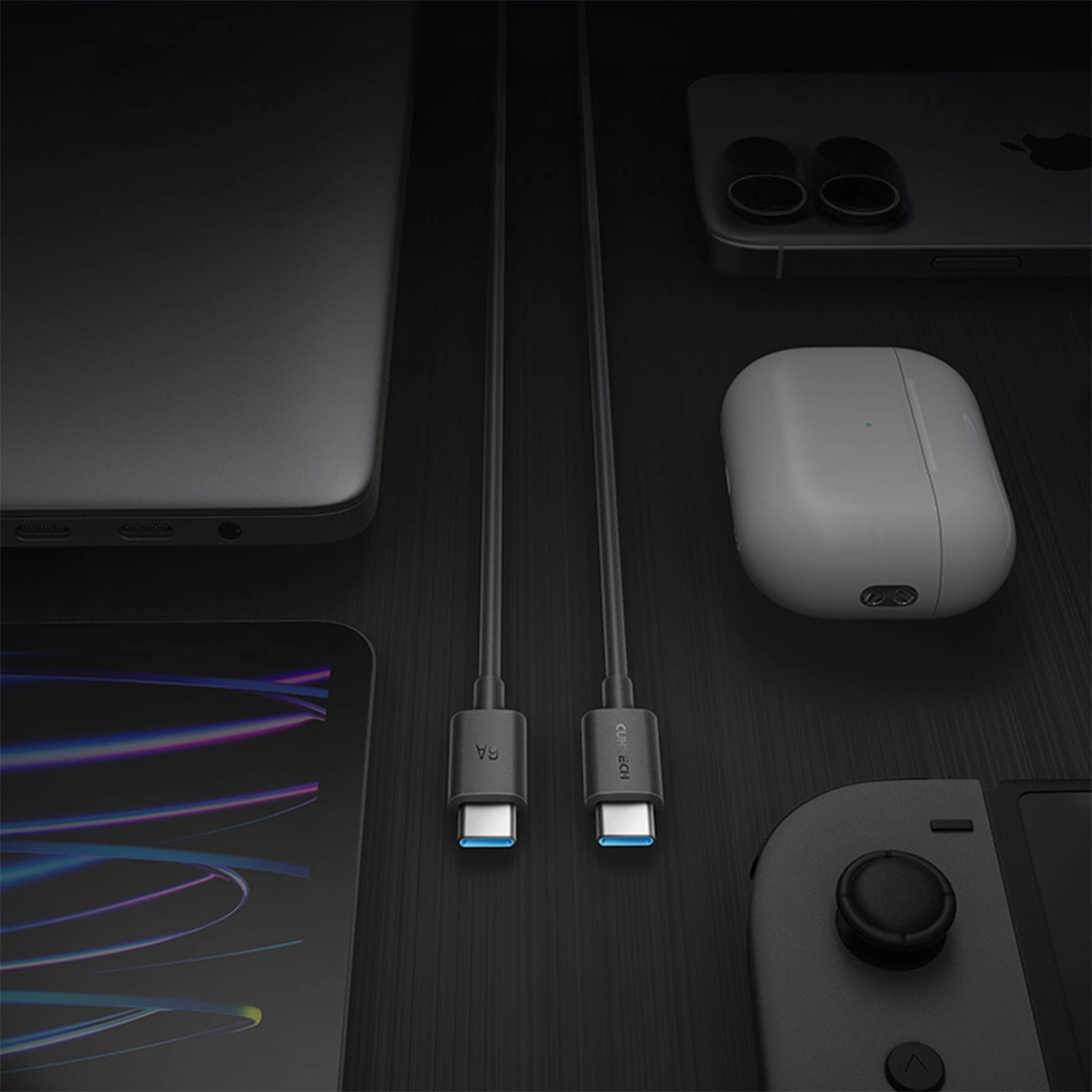USB-C Data- en Oplaadkabel - USB-C Cuktech, 240W, 1.5m, Zwart CKCTC615NCBK