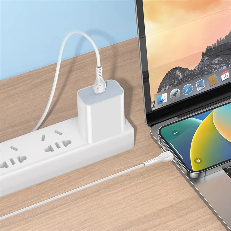 USB-C - Lightning Data- en Oplaadkabel HOCO X37, 27W, 1m, Wit