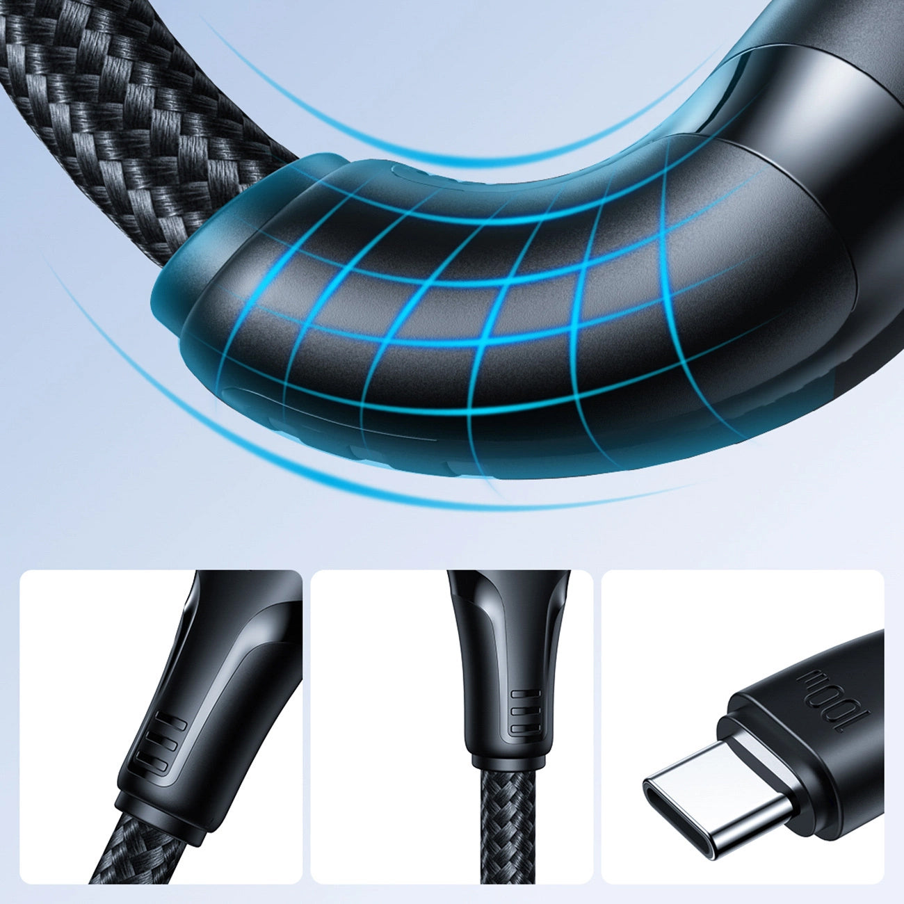 USB-C Data- en Oplaadkabel - USB-C Joyroom S-A11, 60W, 0.25m, Zwart