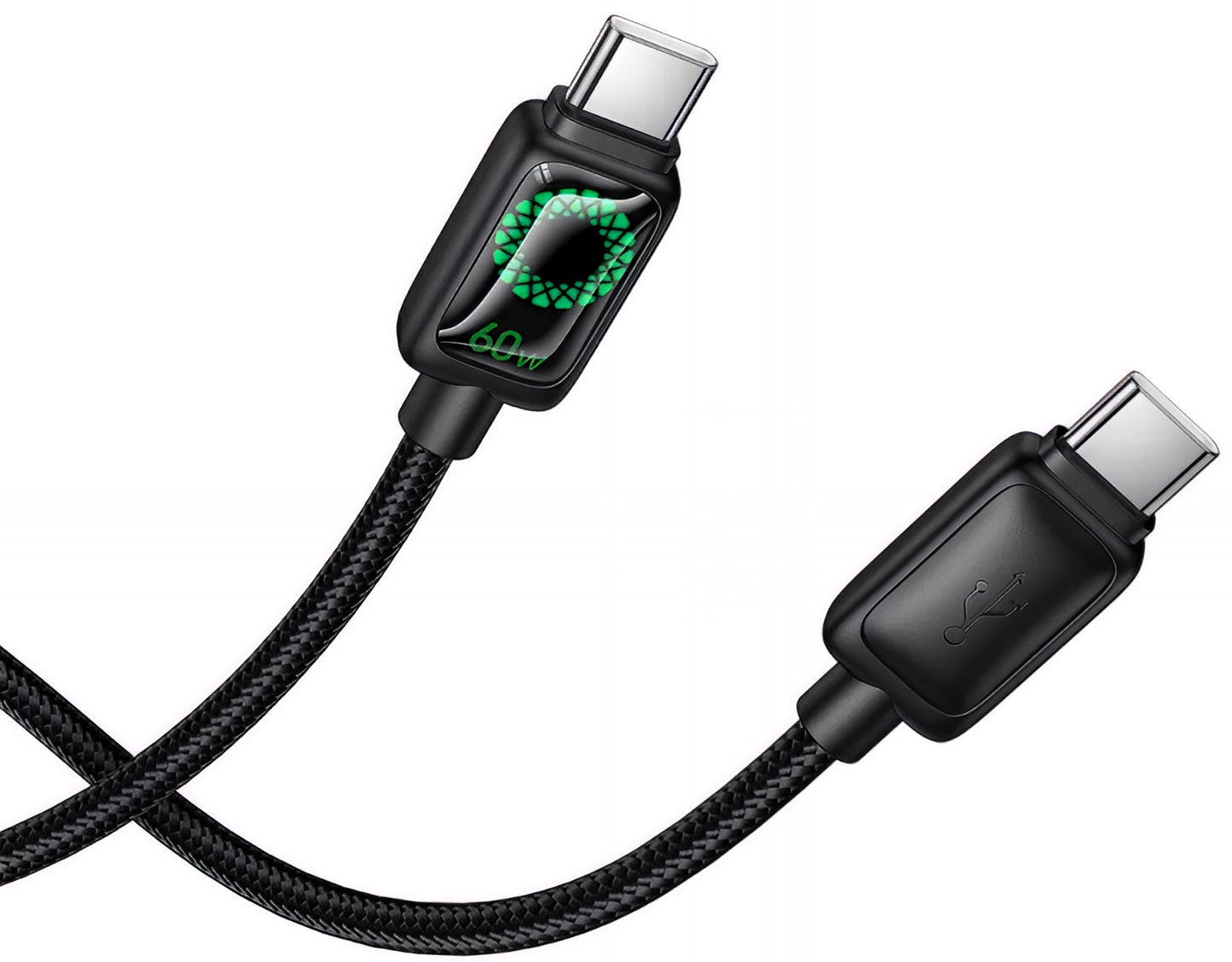 USB-C Data- en Oplaadkabel - USB-C HOCO U146, 60W, 1.2m, Zwart