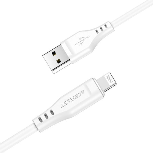 USB-A - Lightning Data- en Oplaadkabel Acefast C3-02, 18W, 1.2m, Wit