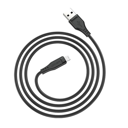 Data- en Oplaadkabel USB-A - Lightning Acefast C3-02, 18W, 1.2m, Zwart
