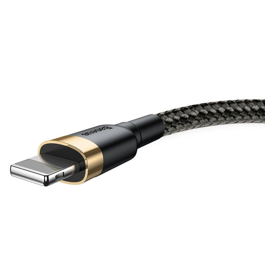 USB-A - Lightning Baseus Cafule Data en Oplaadkabel, 18W, 2m, Goud CALKLF-CV1