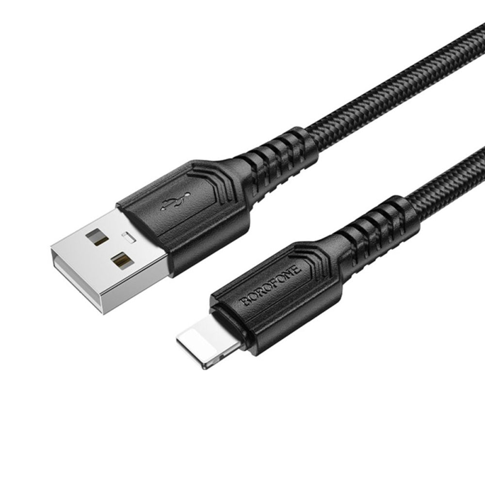 Data- en Oplaadkabel USB-A - Lightning Borofone BX116 Certain, 18W, 1m, Zwart