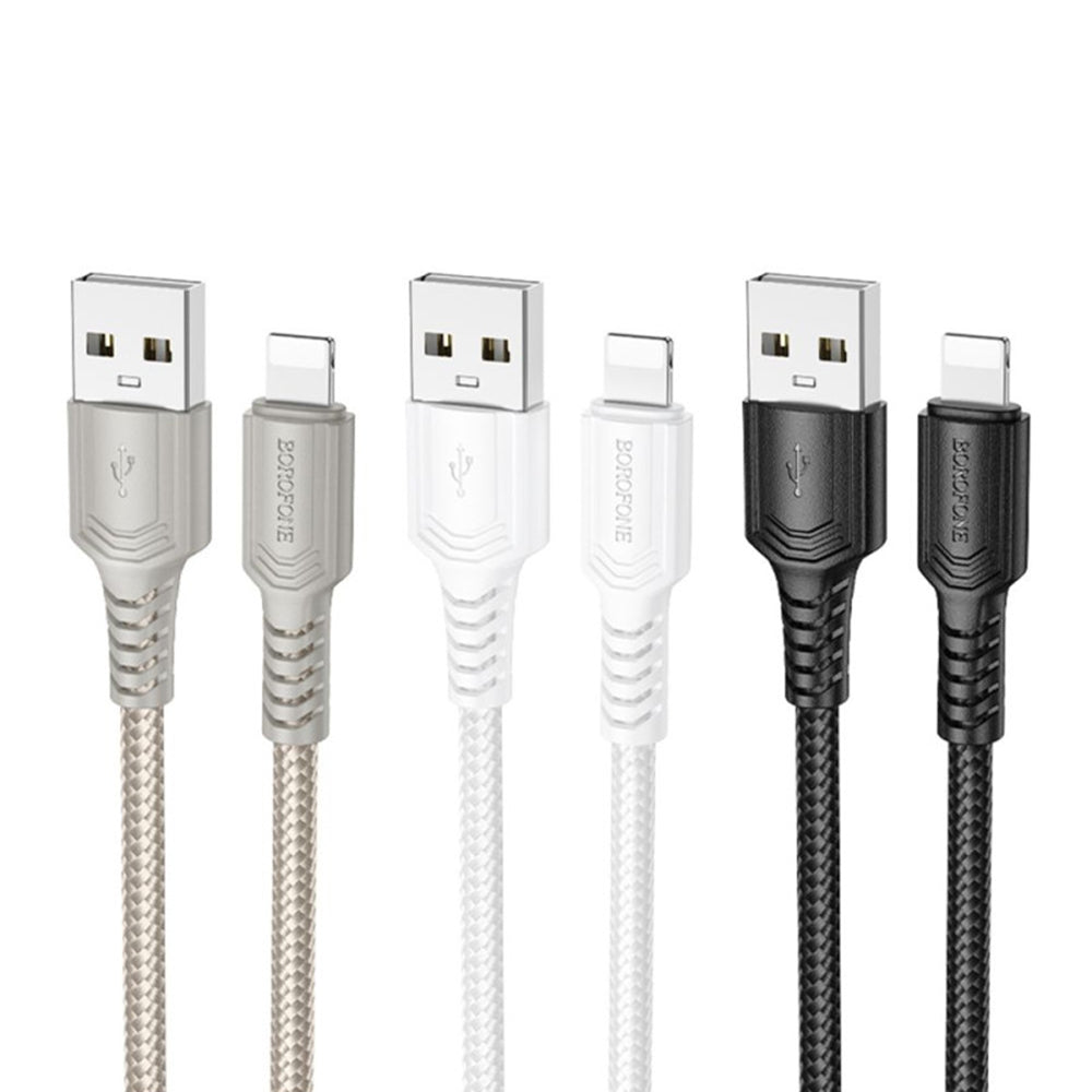 Data- en Oplaadkabel USB-A - Lightning Borofone BX116 Certain, 18W, 1m, Zwart