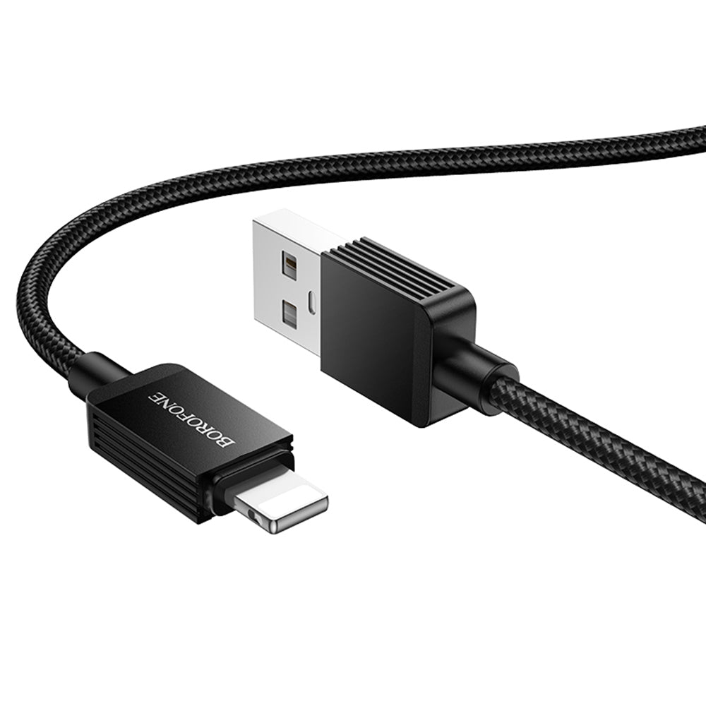 Data- en Oplaadkabel USB-A - Lightning Borofone BX120 Placer, 18W, 1m, Zwart