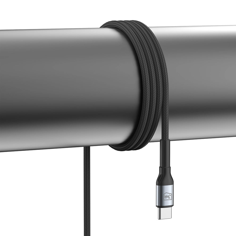 Data- en Oplaadkabel USB-A - USB-C 3MK Hyper N, 18W, 2m, Zwart
