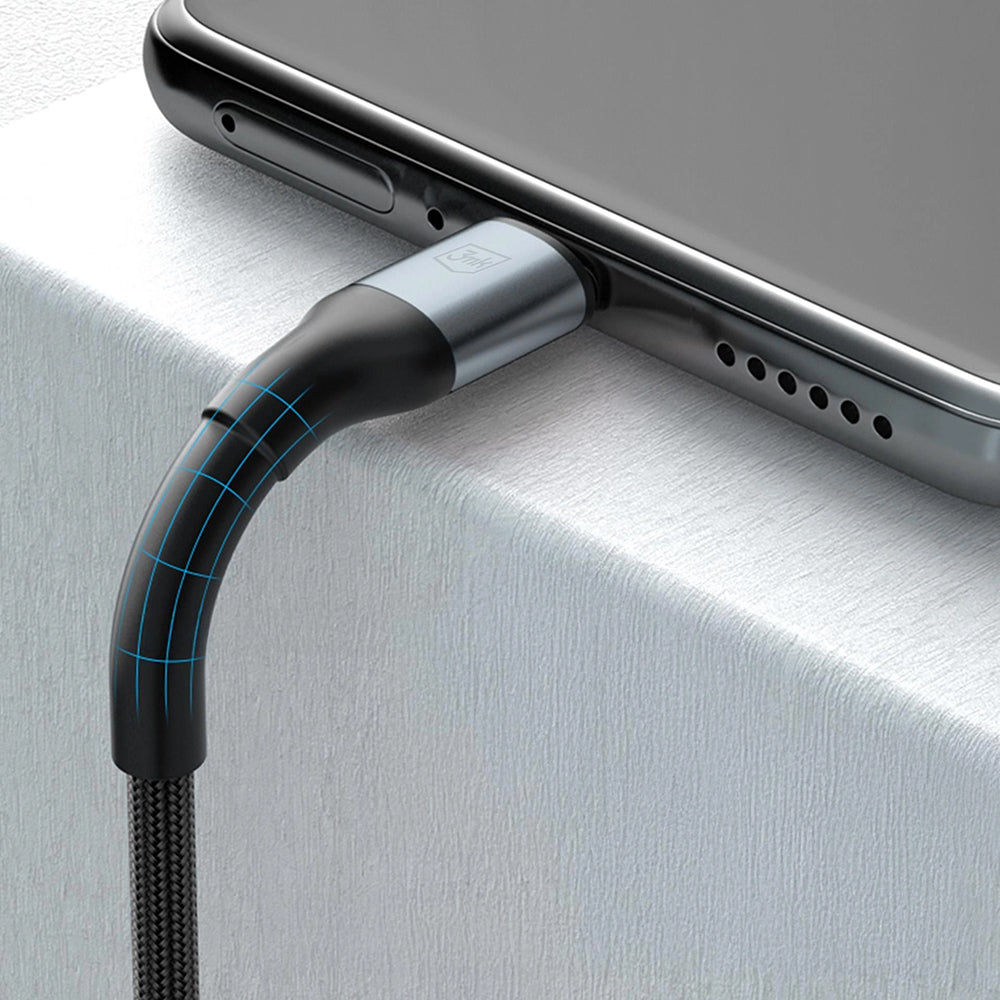 Data- en Oplaadkabel USB-A - USB-C 3MK Hyper N, 18W, 2m, Zwart