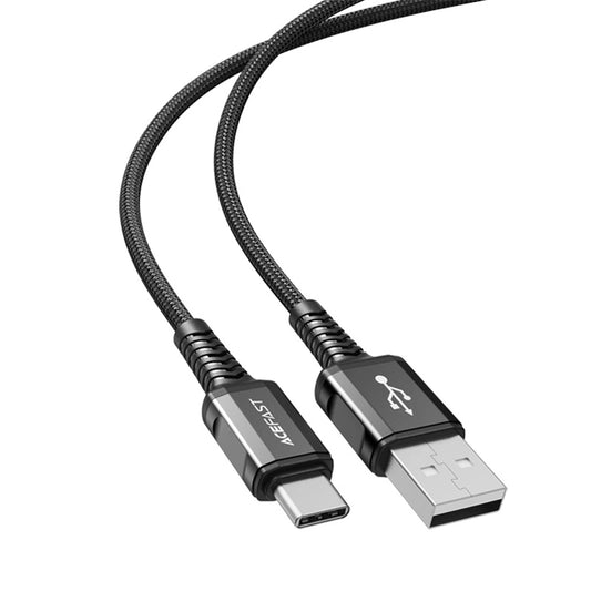 Data- en Oplaadkabel USB-A - USB-C Acefast C1-04, 18W, 1.2m, Zwart