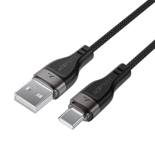 Data- en Oplaadkabel USB-A - USB-C Acefast C11-04, 18W, 1.2m, Zwart