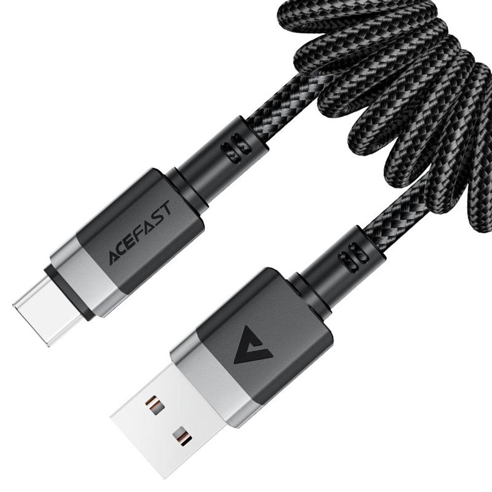Data- en Oplaadkabel USB-A - USB-C Acefast C14-04, 18W, 1.2m, Zwart
