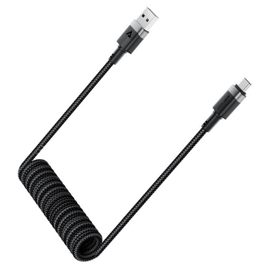 Data- en Oplaadkabel USB-A - USB-C Acefast C14-04, 18W, 1.2m, Zwart