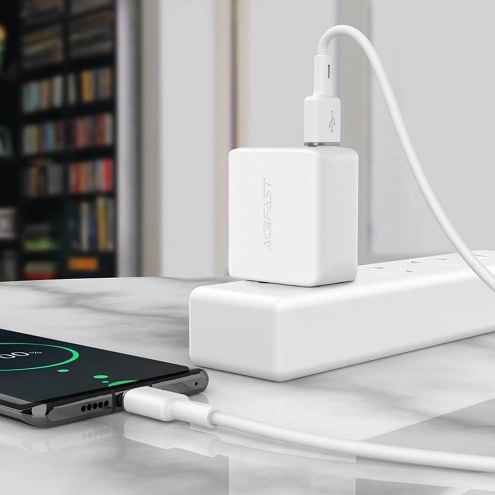 Data- en Oplaadkabel USB-A - USB-C Acefast C2-04, 18W, 1.2m, Zwart
