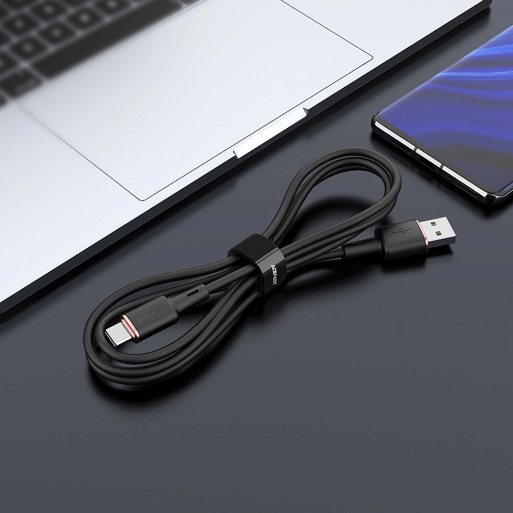 Data- en Oplaadkabel USB-A - USB-C Acefast C2-04, 18W, 1.2m, Zwart
