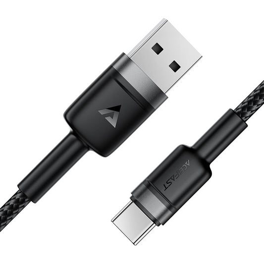 Data- en Oplaadkabel USB-A - USB-C Acefast C22-04, 18W, 1.2m, Zwart