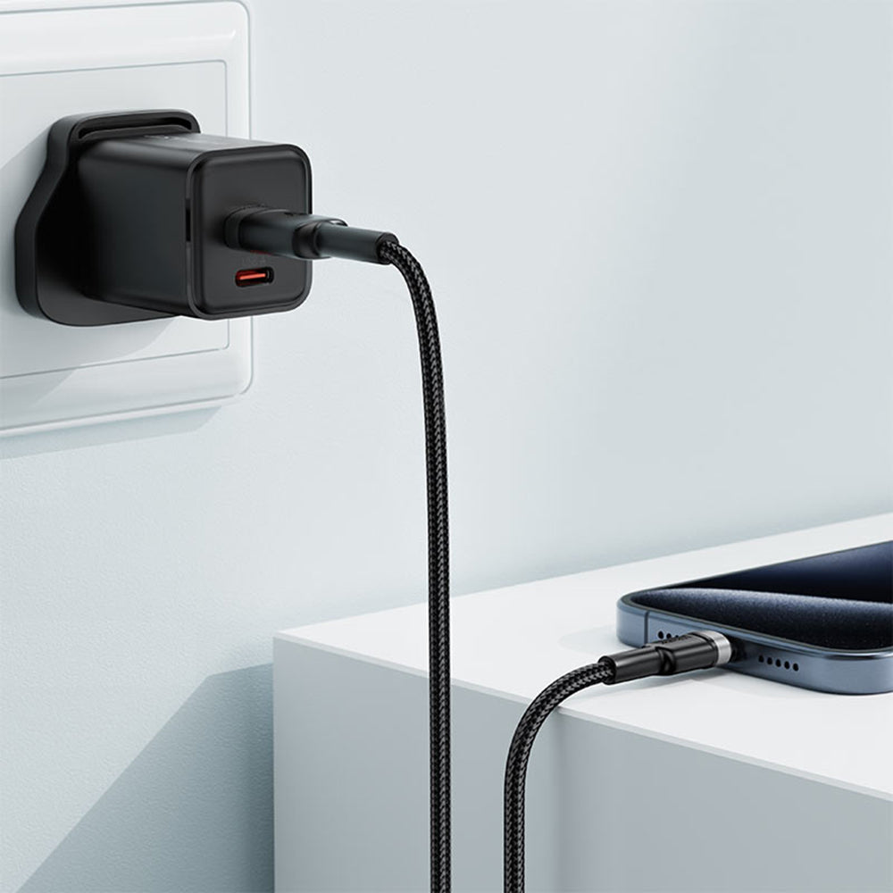 Data- en Oplaadkabel USB-A - USB-C Acefast C22-04, 18W, 1.2m, Zwart