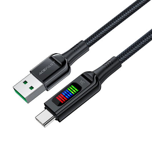 Data- en Oplaadkabel USB-A - USB-C Acefast C7-04, 18W, 1.2m, Zwart