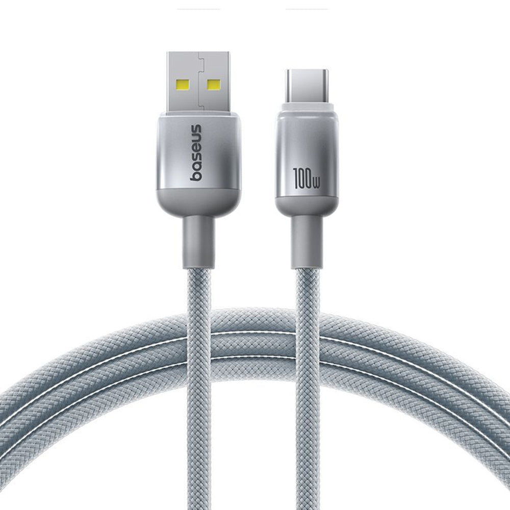 Data- en Oplaadkabel USB-A - USB-C Baseus Discolor, 100W, 2m, Zilver E0420700