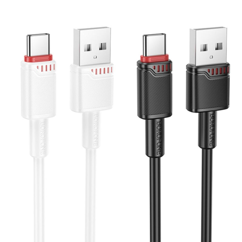 Data- en Oplaadkabel USB-A - USB-C Borofone BX110 Beneficio, 18W, 1m, Wit