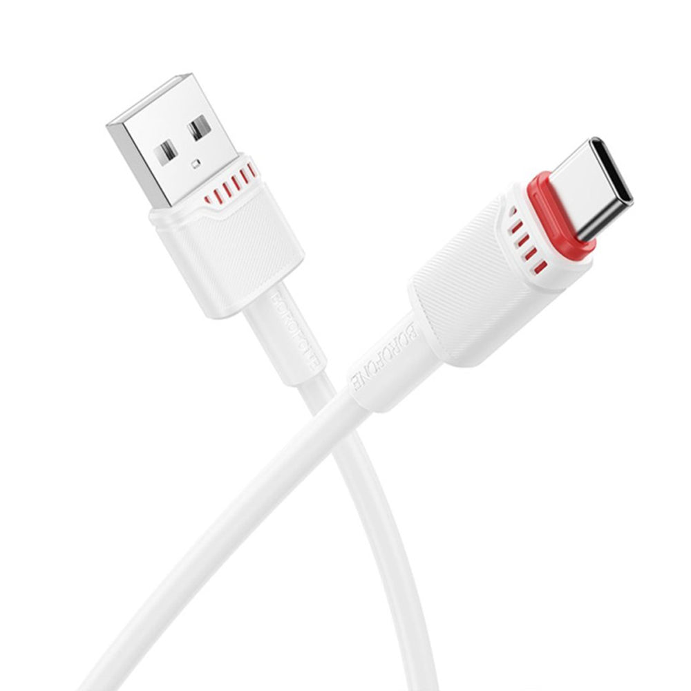 Data- en Oplaadkabel USB-A - USB-C Borofone BX110 Beneficio, 18W, 1m, Wit