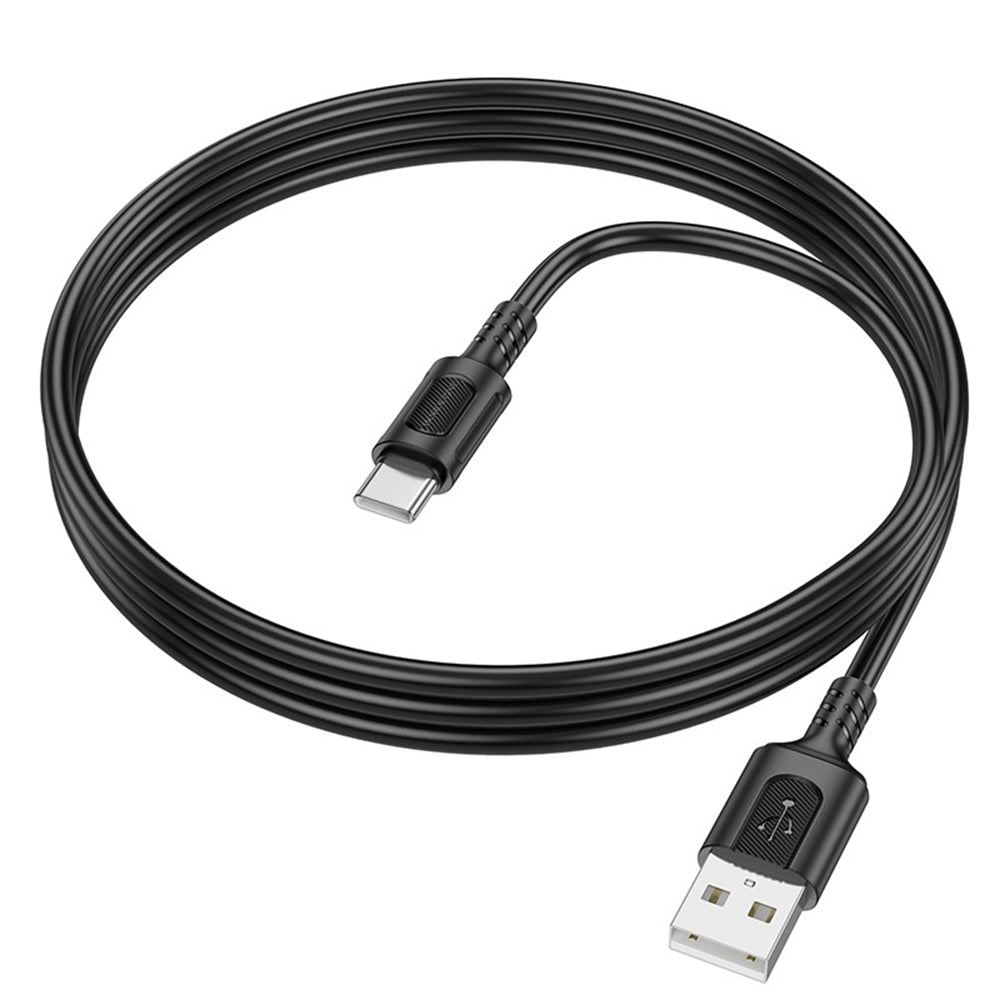 Data- en Oplaadkabel USB-A - USB-C Borofone BX111 Feliz, 20W, 1m, Zwart