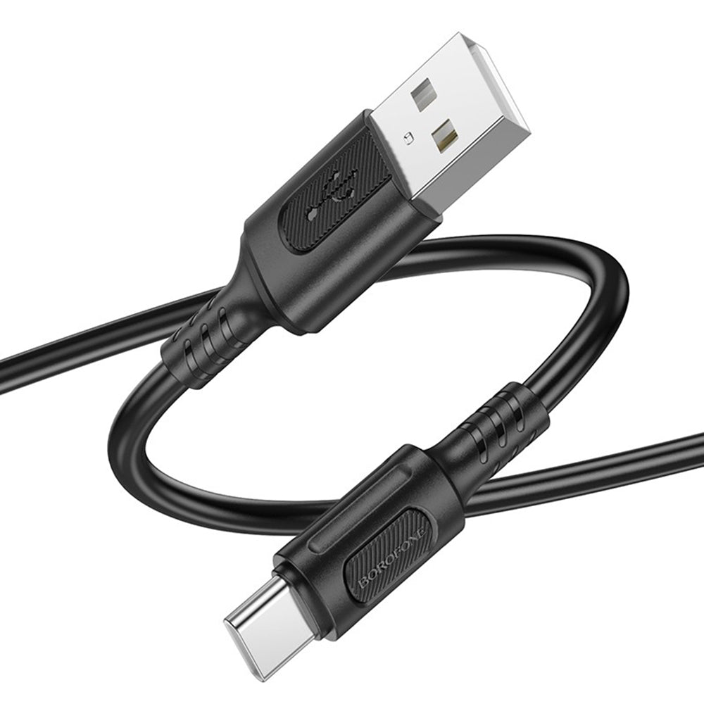 Data- en Oplaadkabel USB-A - USB-C Borofone BX111 Feliz, 20W, 1m, Zwart