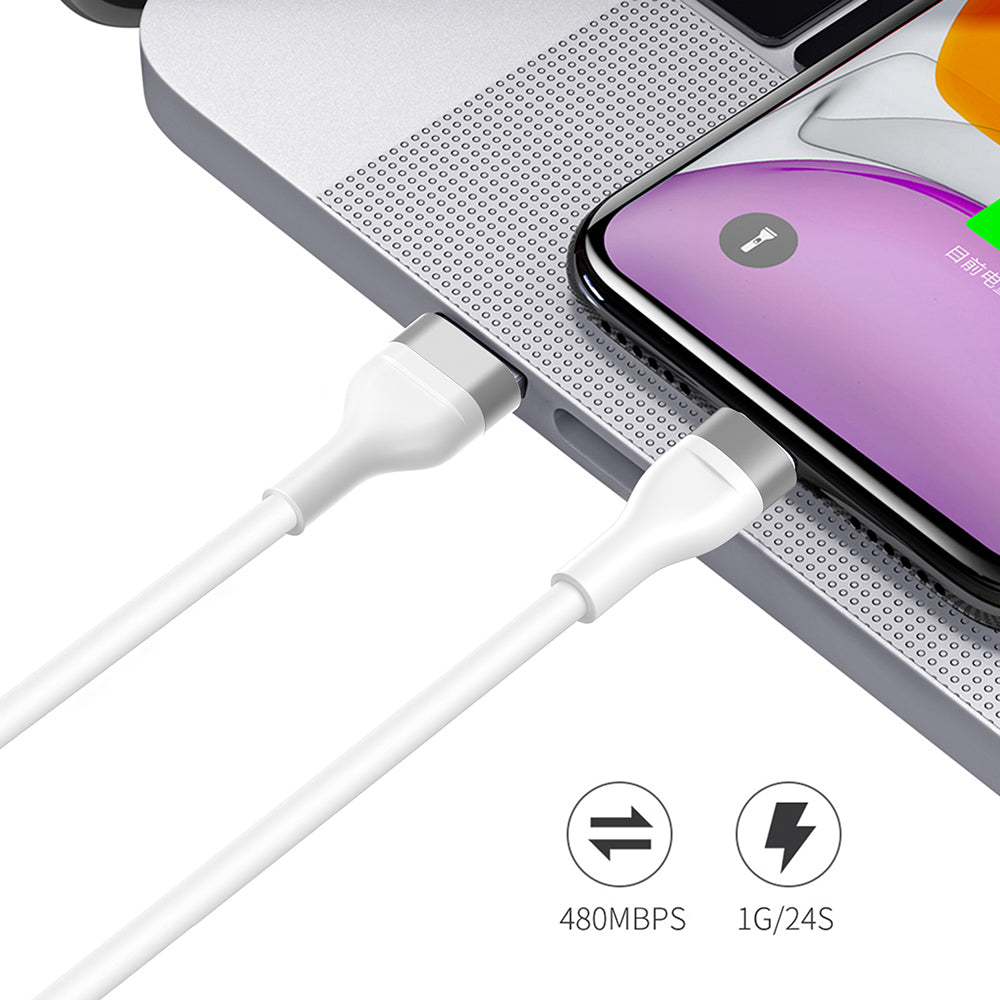 Data- en Oplaadkabel USB-A - USB-C Lito LD02C, 18W, 1.2m, Wit
