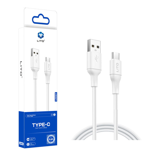 Data- en Oplaadkabel USB-A - USB-C Lito LD06T, 18W, 1m, Wit