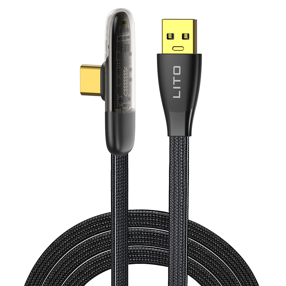 Data- en Oplaadkabel USB-A - USB-C Lito LD11C, 18W, 1m, Zwart