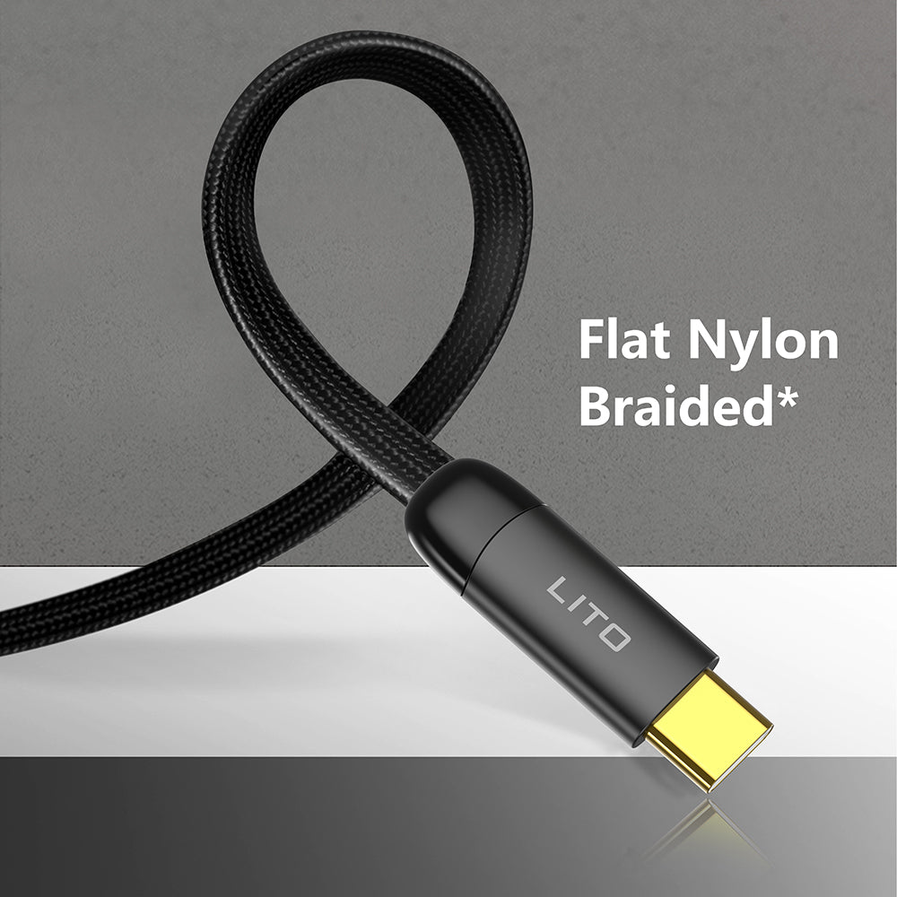Data- en Oplaadkabel USB-A - USB-C Lito LD11C, 18W, 1m, Zwart