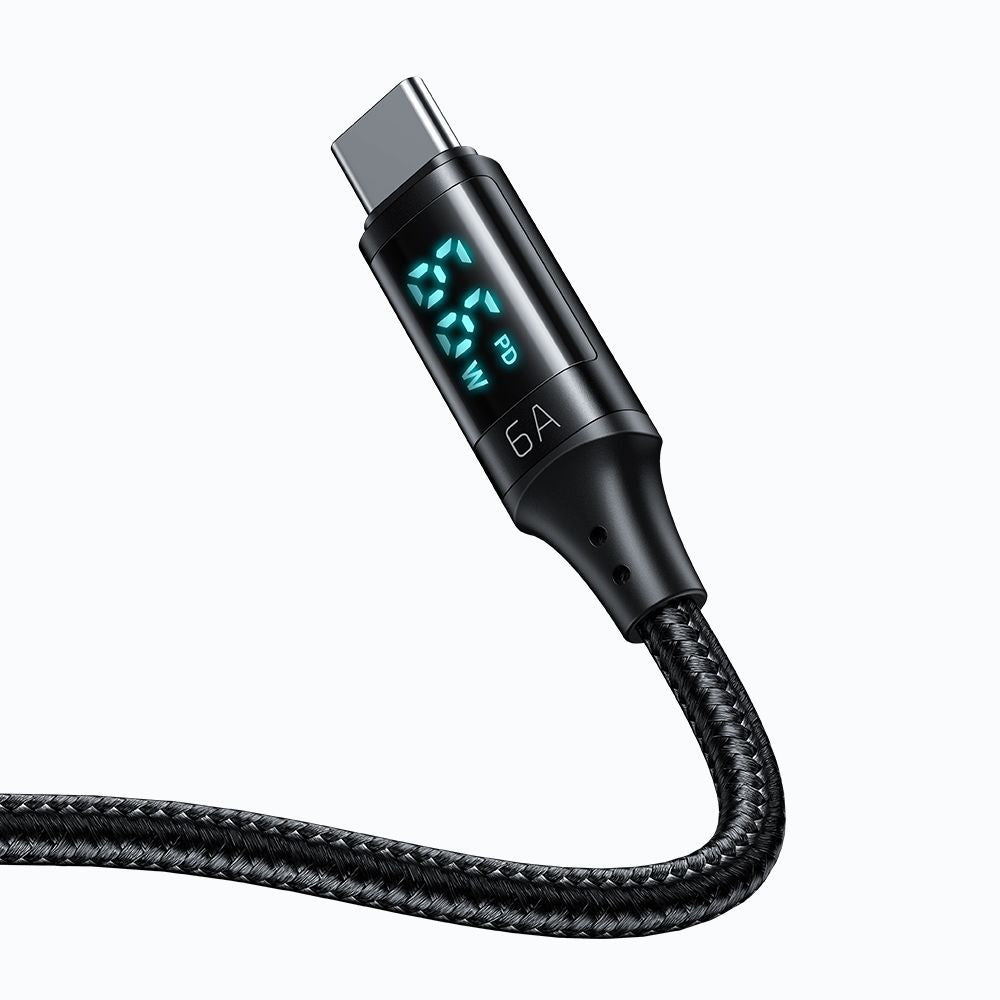 Data- en Oplaadkabel USB-A - USB-C McDodo CA-1080 Display, 66W, 1.2m, Zwart