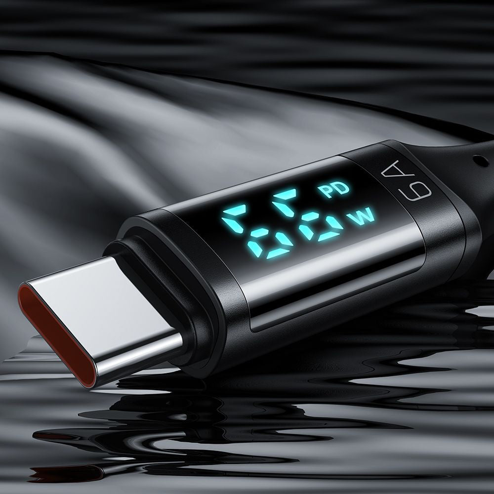 Data- en Oplaadkabel USB-A - USB-C McDodo CA-1080 Display, 66W, 1.2m, Zwart