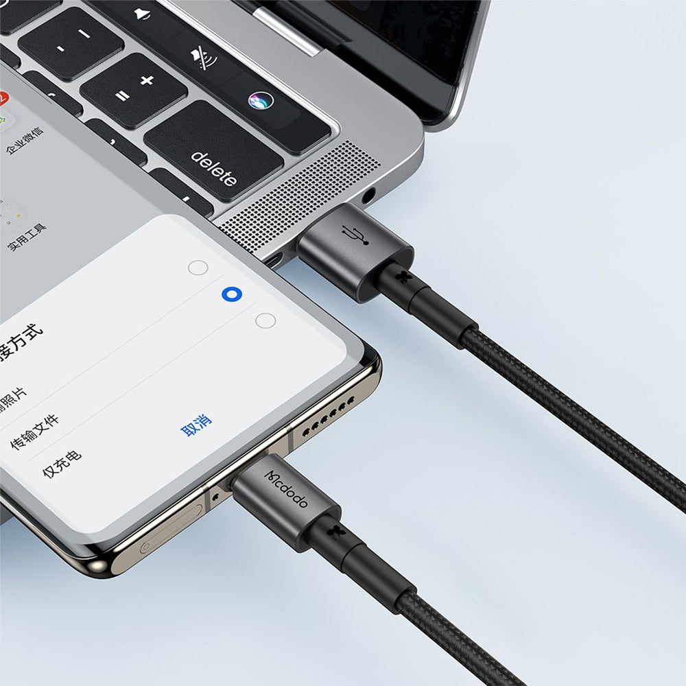 Data- en Oplaadkabel USB-A - USB-C McDodo CA-3590, 100W, 1.2m, Zwart