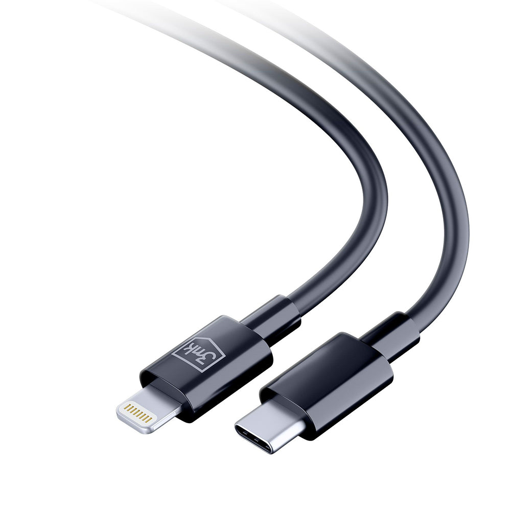 USB-C - Lightning 3MK Hyper Data- en Oplaadkabel, 20W, 1,2m, Wit
